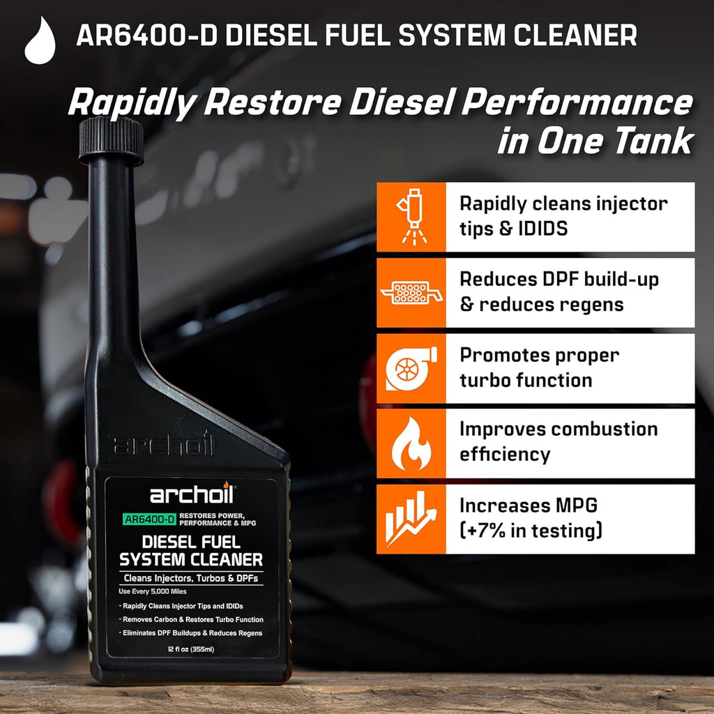 Archoil AR6400-D Diesel Fuel System Cleaner (12 oz) Deep Clean - Injector Cleaner, Turbo & DPF Deposit Control