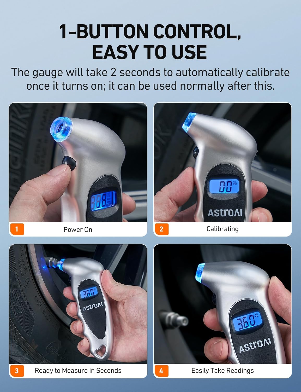 AstroAI Digital Tire Pressure Gauge 150PSI, ±1PSI Accuracy for Car Truck