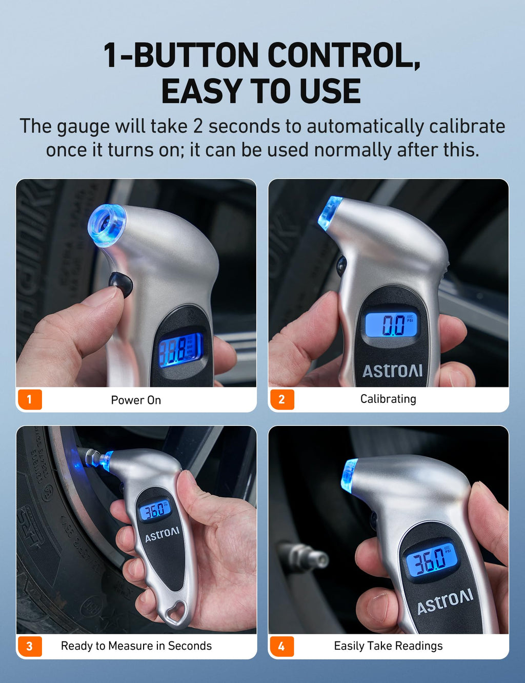 AstroAI Digital Tire Pressure Gauge 150PSI, ±1PSI Accuracy for Car Truck