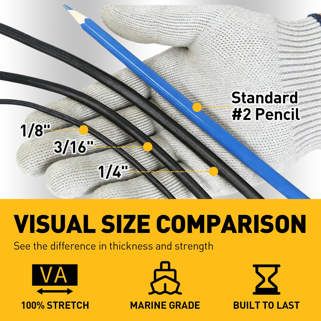 Bungee Cords Heavy Duty Outdoor: 20 Pcs Premium Rubber Bungee Cords with Hooks in a Storage Jar Includes 10", 18", 24", 30", 36", 48" Bungee Cord for Camping, Tent, Fastening Items