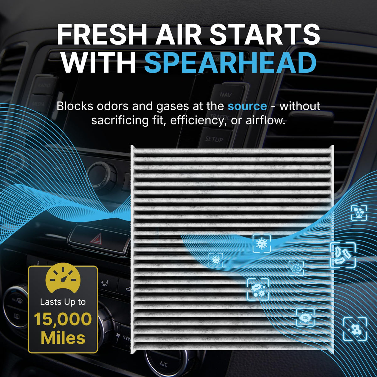 Spearhead Odor Defense Breathe Easy AC & Heater Cabin Air Filter (BE-157)