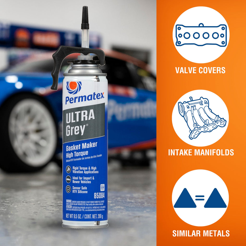 Permatex 82194 Ultra Grey Rigid High-Torque RTV Silicone Gasket Maker, 3.0 oz.
