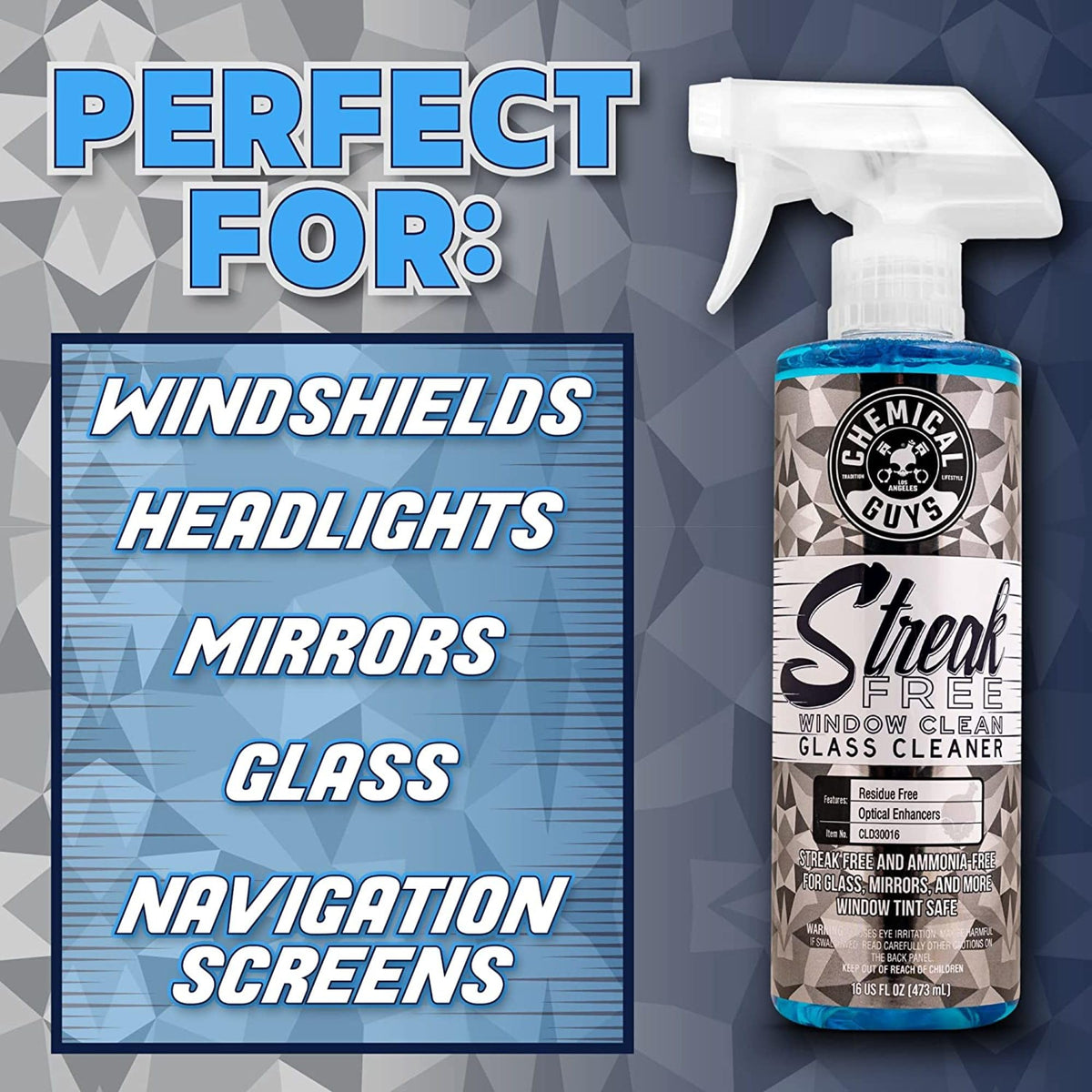 Chemical Guys, Streak-Free Glass & Window Cleaner for Tinted Windows, 16 oz