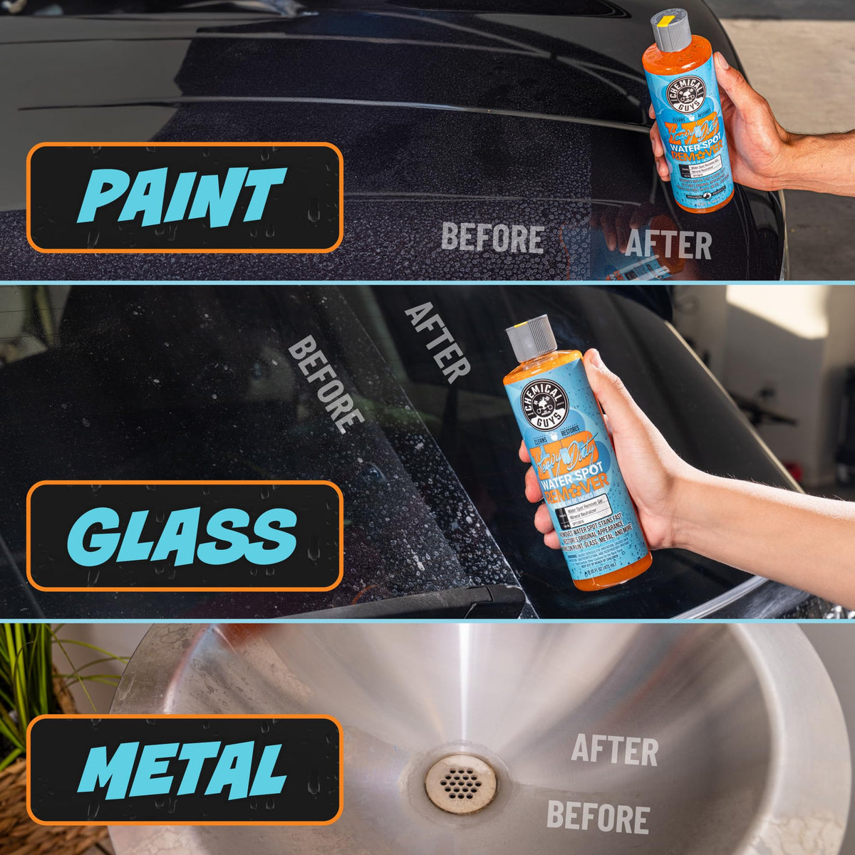 Chemical Guys, Heavy Duty Water Spot Remover Gel for Glass & Paint, 16 oz
