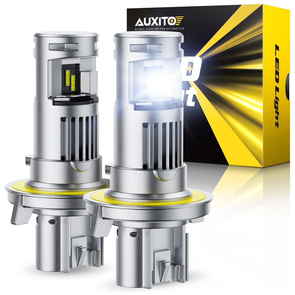 AUXITO H11 9005 LED Bulb, 900% Ultra-Bright, 6500K 68000LM Light, Plug and Play, Long Lifespan, No Flicker, 99% Compatibility, Pack of 4