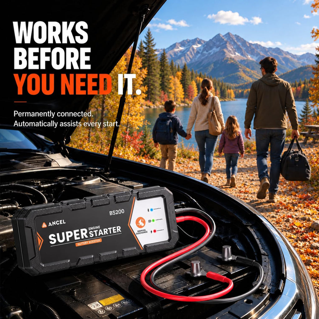 ANCEL BS200 Super Starter, Permanently Connected Jump Starter System 2.0