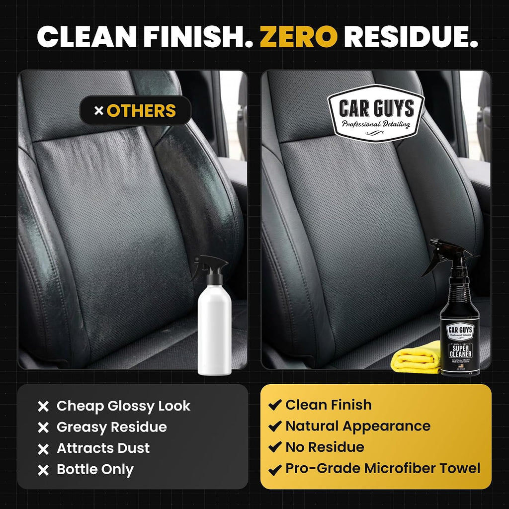 CAR GUYS Super Cleaner | Interior Car Cleaner for Tough Stains | Stain Remover for Car Seats, Carpet, Upholstery, & Leather | 18 Oz Kit with Microfiber Towel