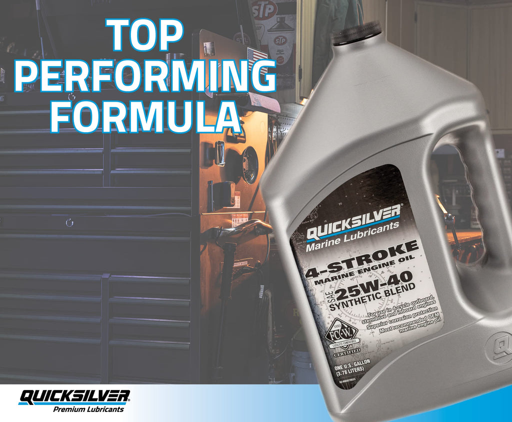 Quicksilver 25W-40 4-Stroke Marine Engine Oil for Outboards, 1 Gallon