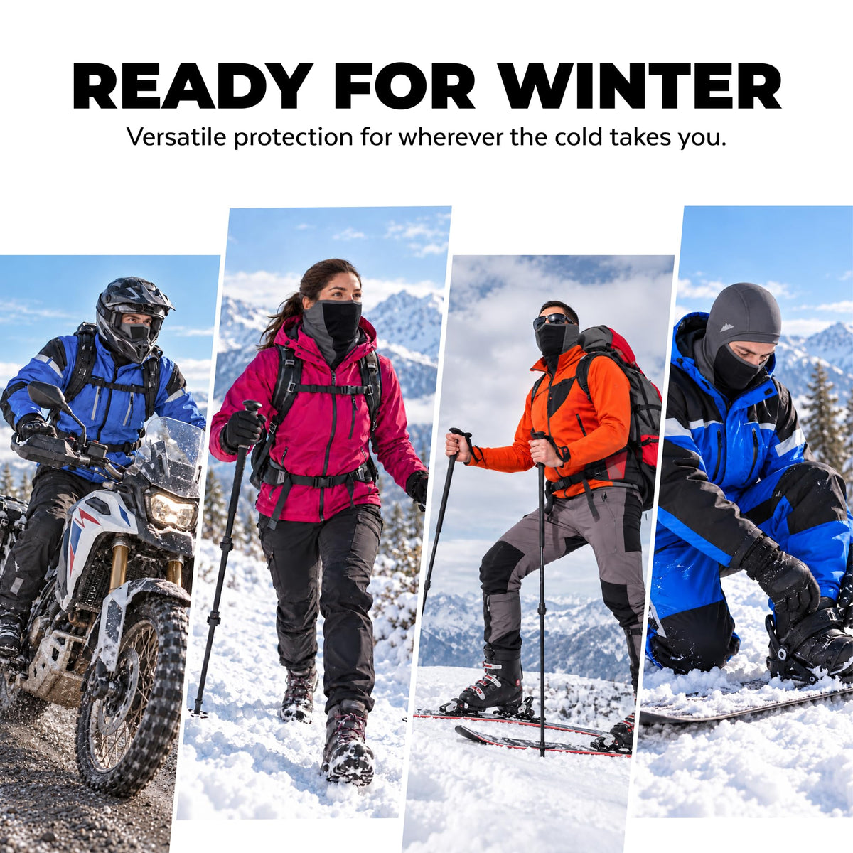 Tough Headwear Balaclava Ski Mask - Winter Shiesty Face Mask for Men Women - Cold Weather Gear for Skiing & Motorcycle Riding