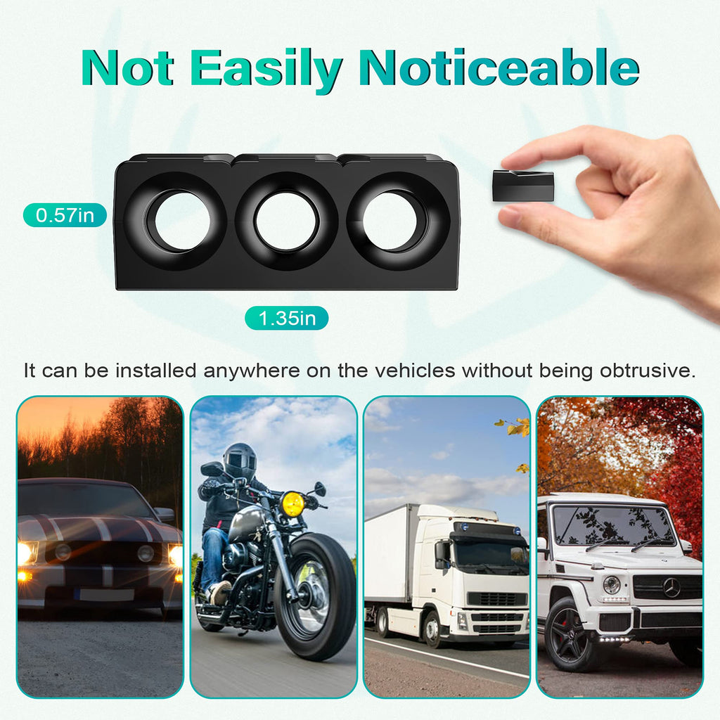 Elook Upgraded Deer Whistles for Car, Deer Horn for Car, Save Deer Whistle for Vehicles, Trunks, Motorcycle, Three-Horn, 4 Pack (Patented Product)