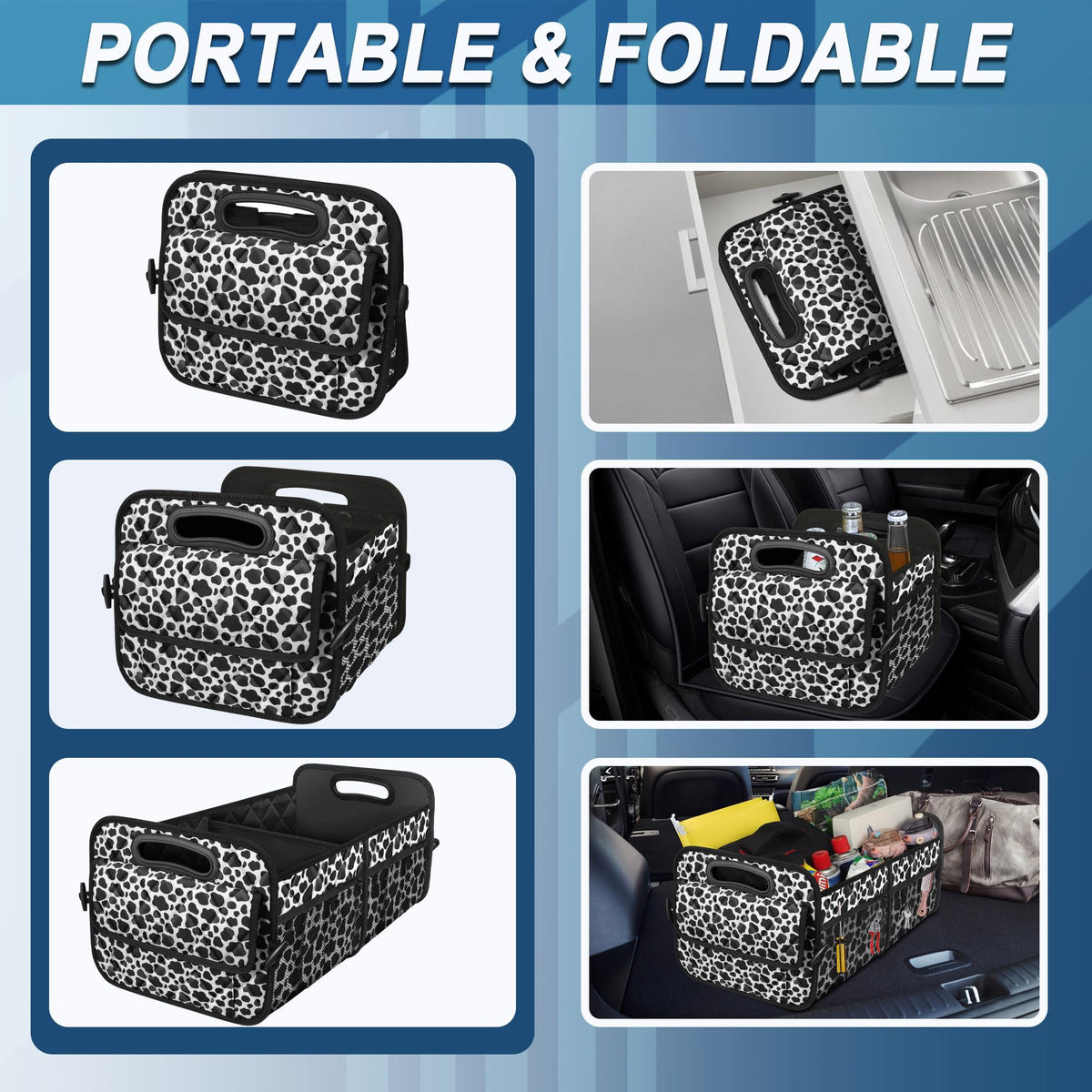 Deosk Car Trunk Organizer for SUV, Foldable Car Organizers and Storage
