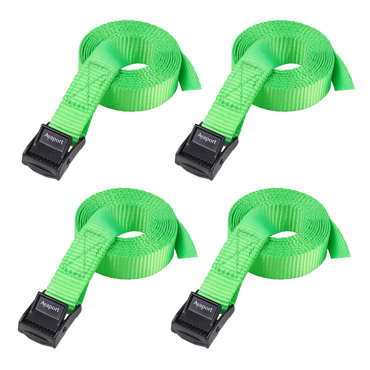 Ayaport Lashing Straps with Buckles Adjustable Cam Buckle Tie Down Cinch Strap for Packing Black 4 Pack