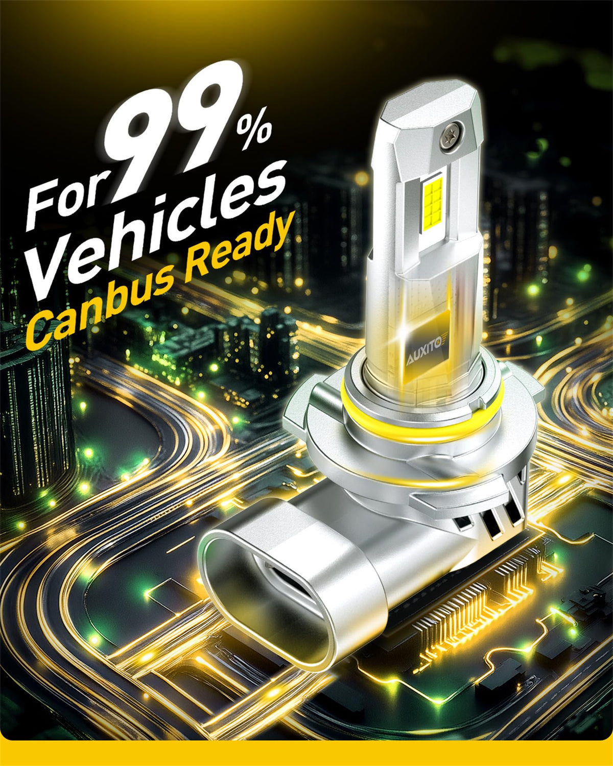 AUXITO H11 H8 H9 LED Bulbs, 80000LM 15X Brighter, 5-Min Plug and Play, 6500K Daylight, 60000H Lifespan, Error-Free, Pack of 2