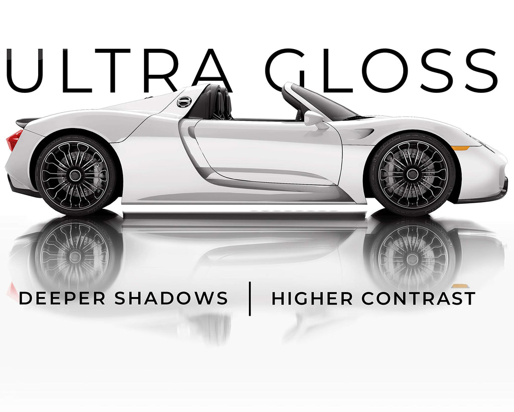 VViViD+ Ultra Gloss Premium Vinyl Car Wrap Film (1ft x 5ft, Gloss Piano Black)