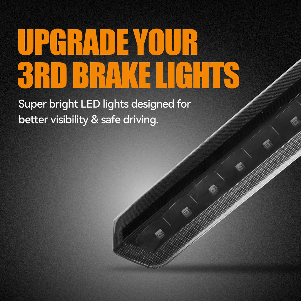 Third 3rd Brake Light, LED High Mount Stop Light for 1999-2007 Chevy Silverado GMC Sierra 1500 2500 3500 HD Classic, Rear Center Cab Roof Tail Cargo Lamp, Smoke Lens