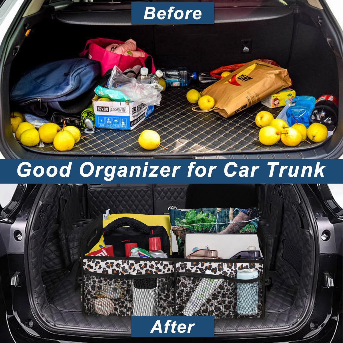 Deosk Car Trunk Organizer for SUV, Foldable Car Organizers and Storage