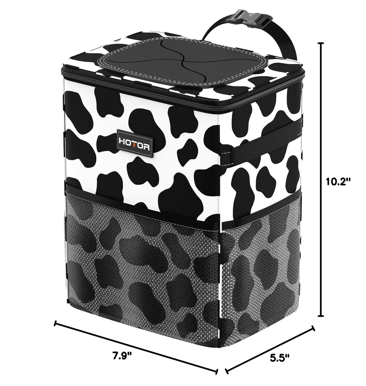 HOTOR Car Trash Can, Leakproof Car Organizer, 2-Gallon, Black