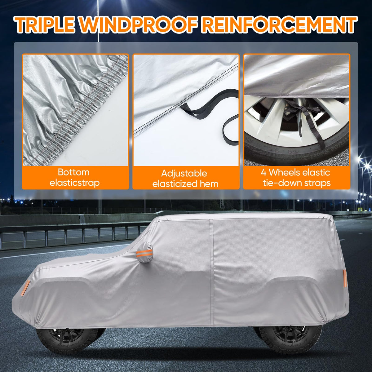 NEVERLAND Car Cover Waterproof All Weather for Sedan 183''L x 70''W x 59''H