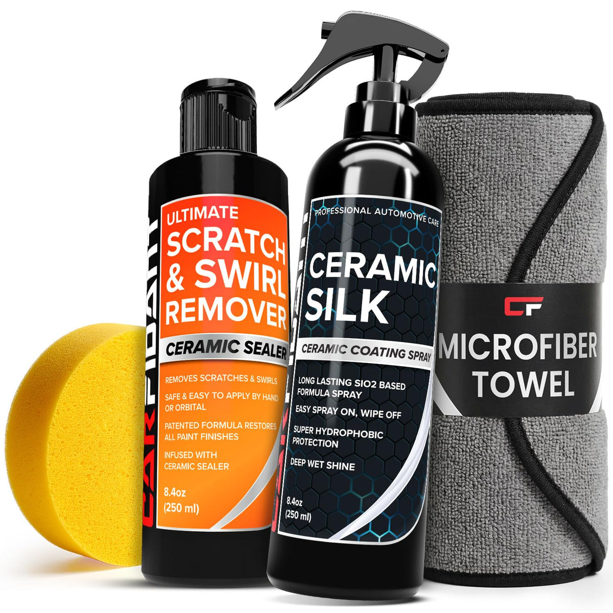 Carfidant Scratch Repair and Swirl Remover - Car Paint Scratch Remover & Restorer Kit with Buffer Pad - Polishing & Waxing Kits - Compound for Vehicles Paint Repair - 8.4 fl. Oz.