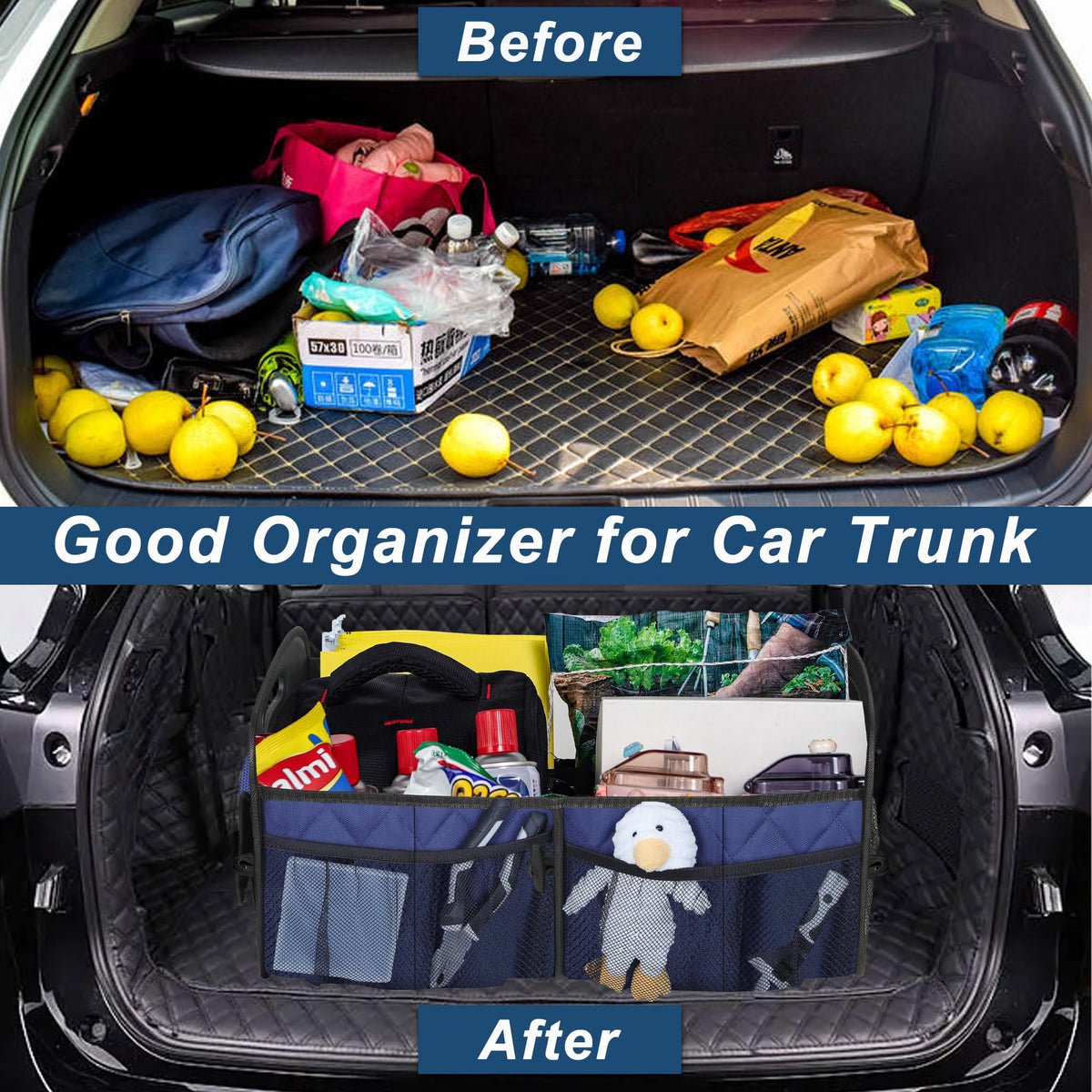 Deosk Car Trunk Organizer for SUV, Foldable Car Organizers and Storage