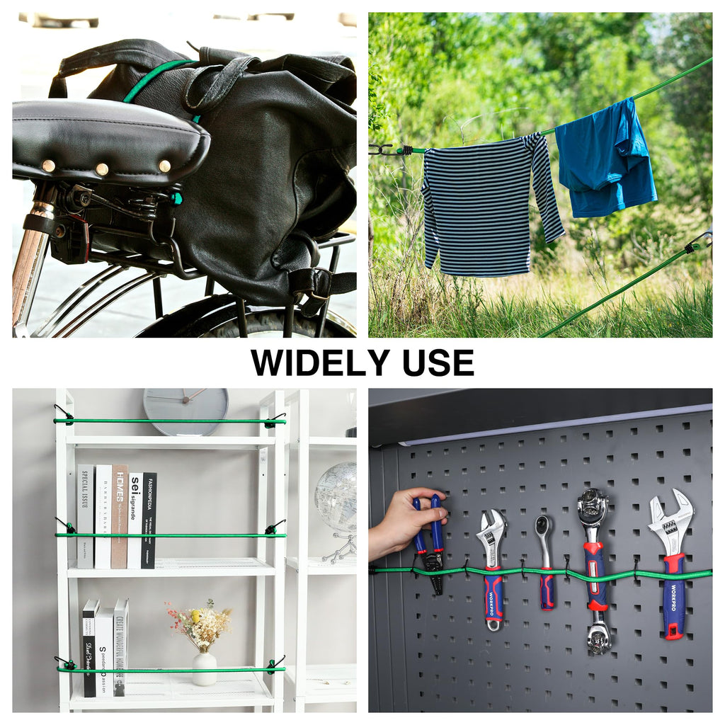 WORKPRO Bungee Cords with Hooks, Heavy Duty Outdoor Bungee Strap, 22-Piece