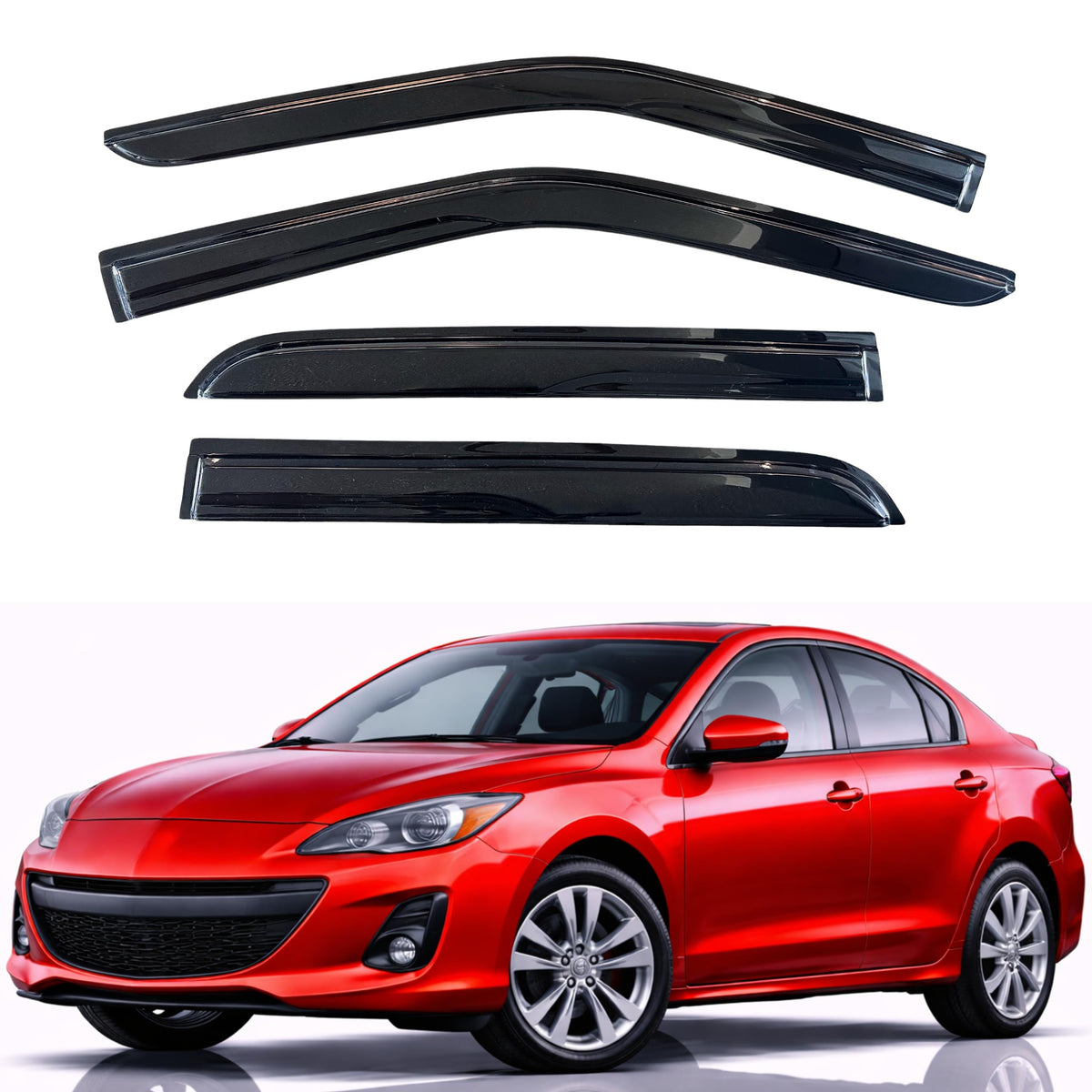 KPY Rain Guards Window Visors for 2015-2026 Ford F150 Crew/SuperCrew Cab