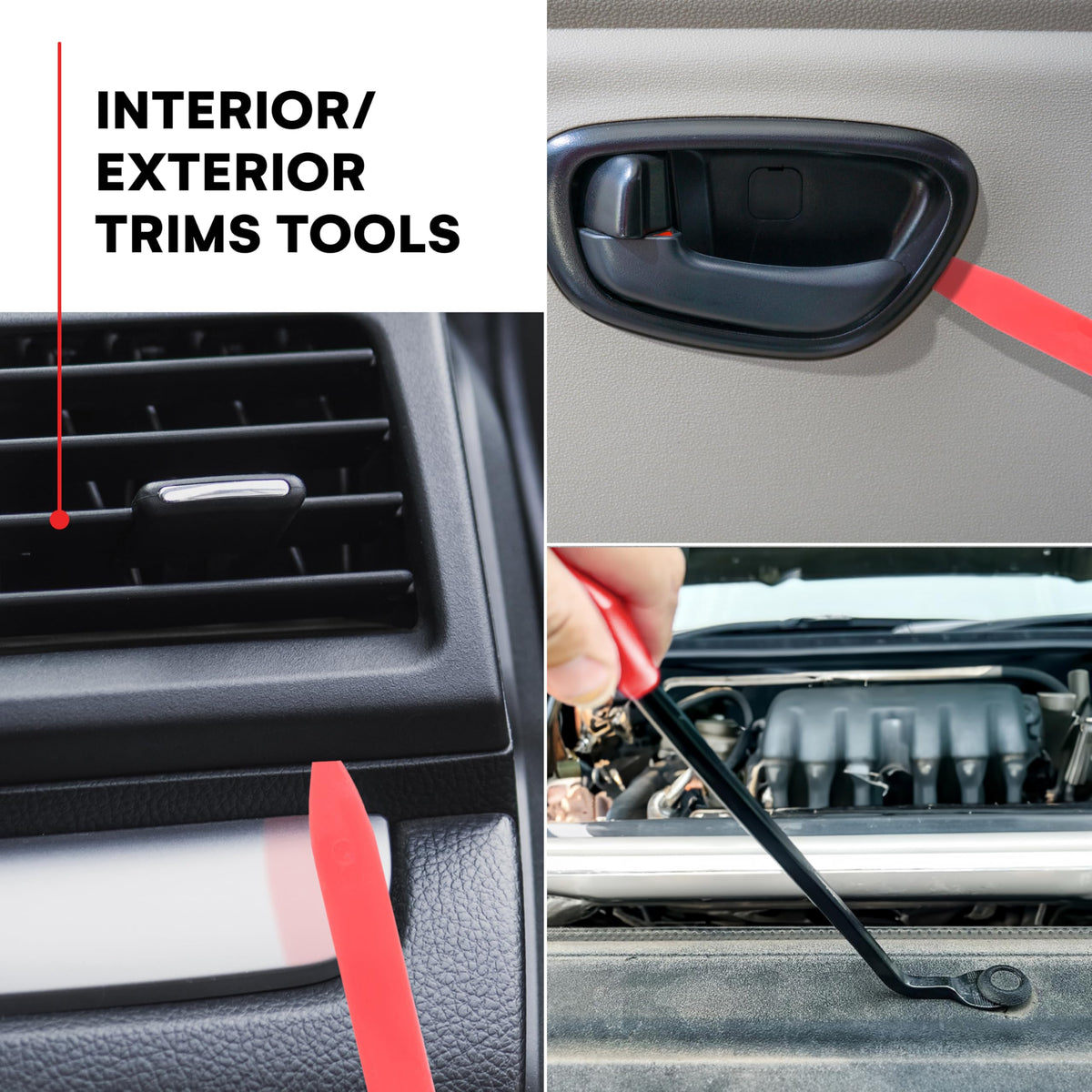 Tresalto Auto Trim Removal Tool Kit - 5 Piece set for Dash, Door Panel, Clip Remover - Scratch-Resist Nylon Pry Tools for Interior Car Trims Work - Panel Prying Tools Included - Blue