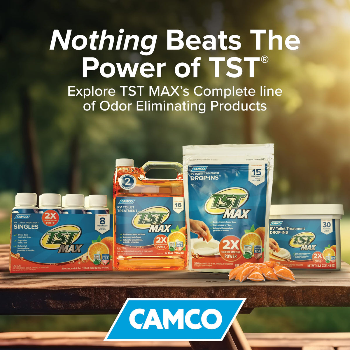 Camco TST MAX RV Toilet Treatment Drop-INs - Orange 30-pk - Made in the USA