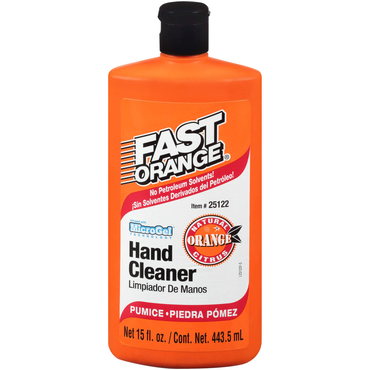 Fast Orange 25219 Pumice Lotion, Heavy Duty Hand Cleaner, Natural Citrus Scent, Waterless Cleaner for Mechanics, Strong Grease Fighter, 1 Gallon