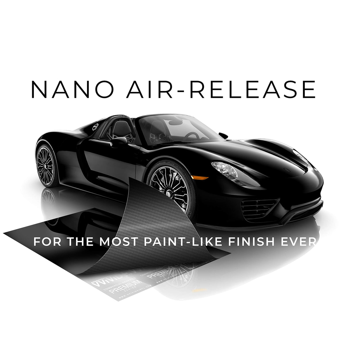 VViViD+ Ultra Gloss Premium Vinyl Car Wrap Film (1ft x 5ft, Gloss Piano Black)