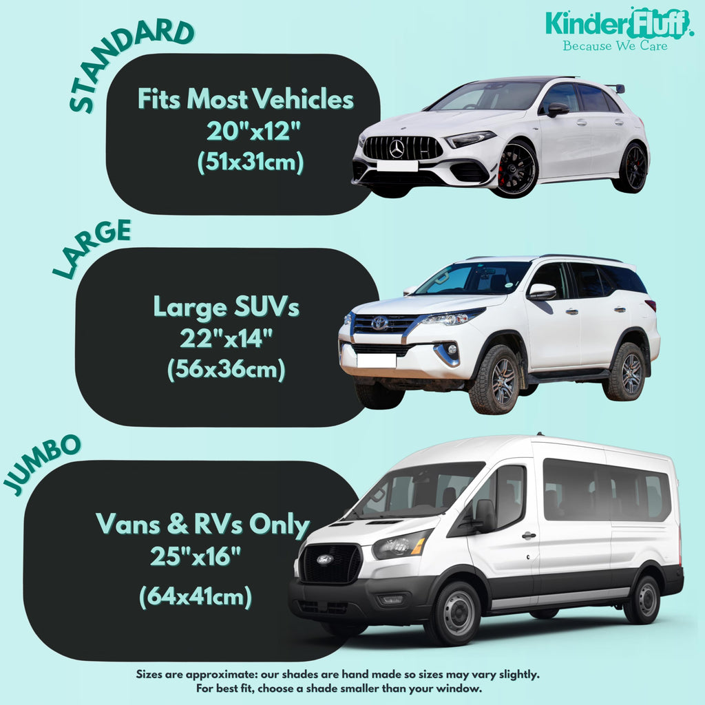 Car Window Shades - Certified 99.79% UVA & 99.95% UVB Sun Protection