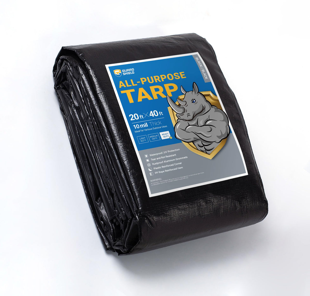 GUARD SHIELD Heavy Duty Tarp 12x16 Feet Green Multi Purpose Thick Waterproof Poly Tarp Cover 10mil