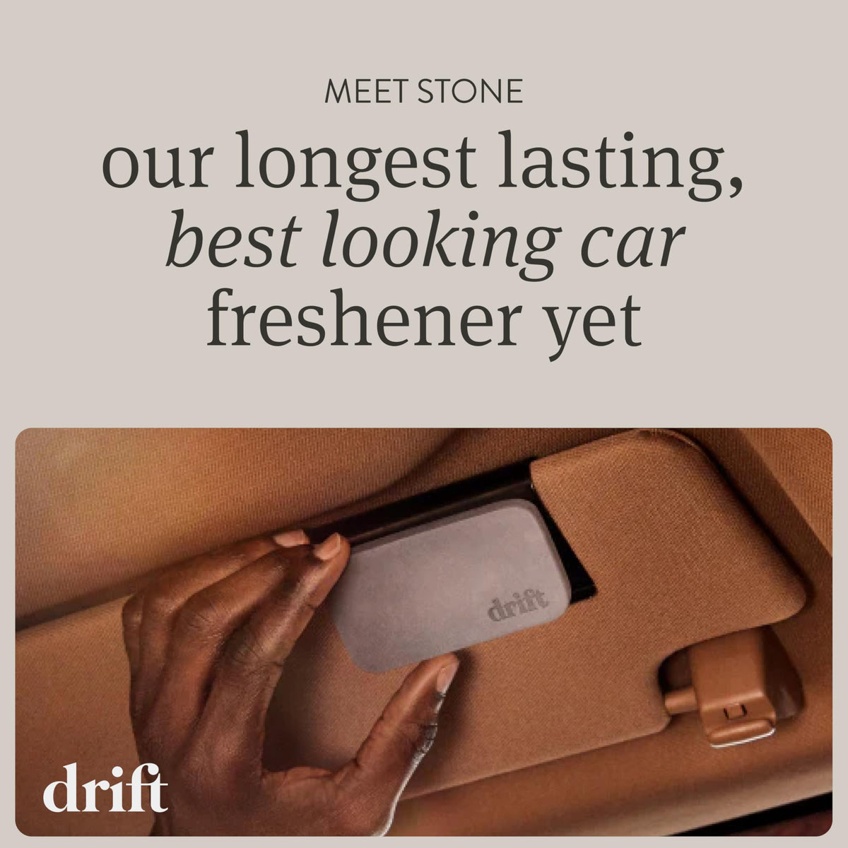 Drift Car Air Freshener - Stone Air Freshener Car Odor Eliminator - Long Lasting Scent - Auto Accessories - Metal Clip - Essential Oils - Clean Ingredients - Teak Scent Starter Kit