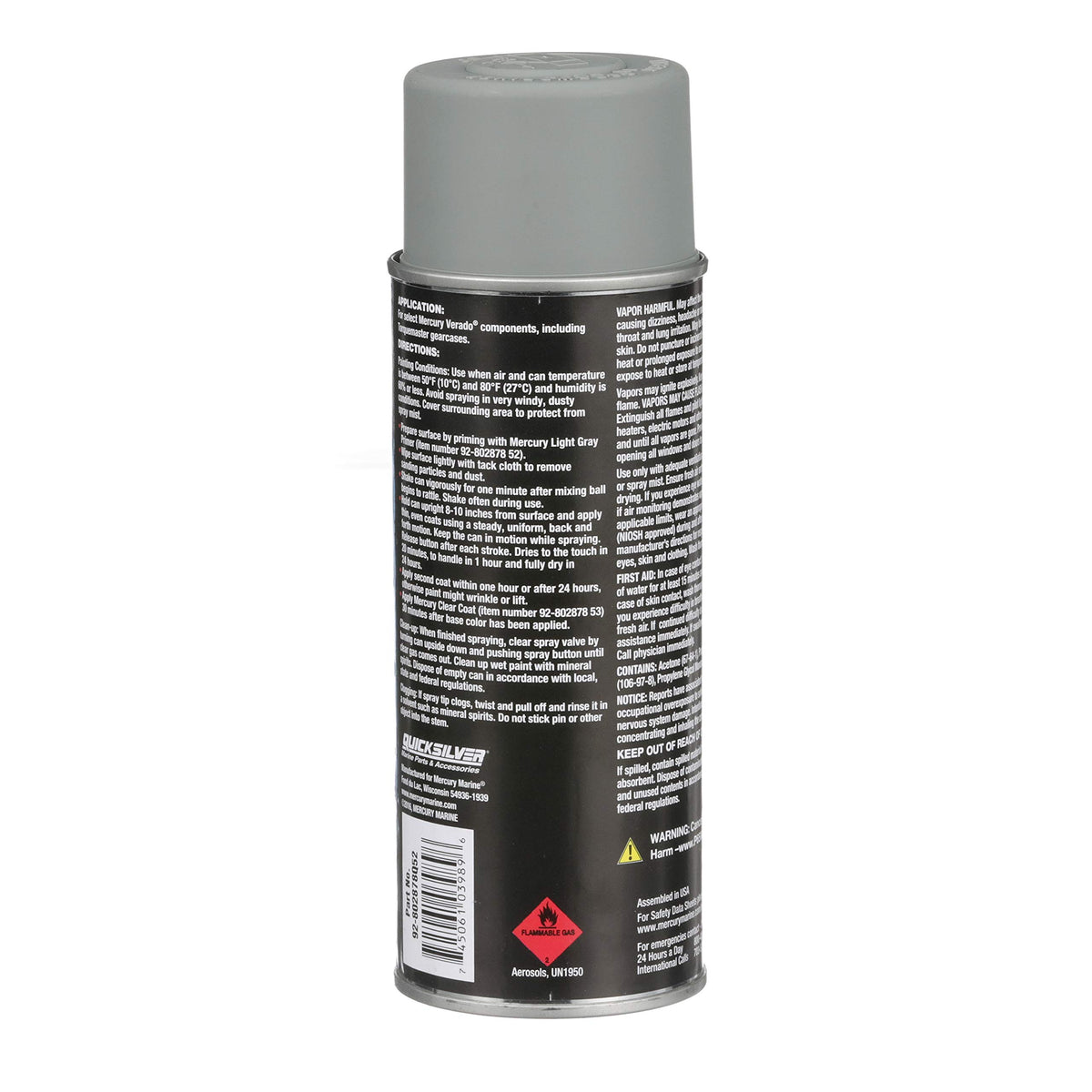 Quicksilver 802878Q1 Gloss Enamel Spray Paint, 12 oz, Phantom Black