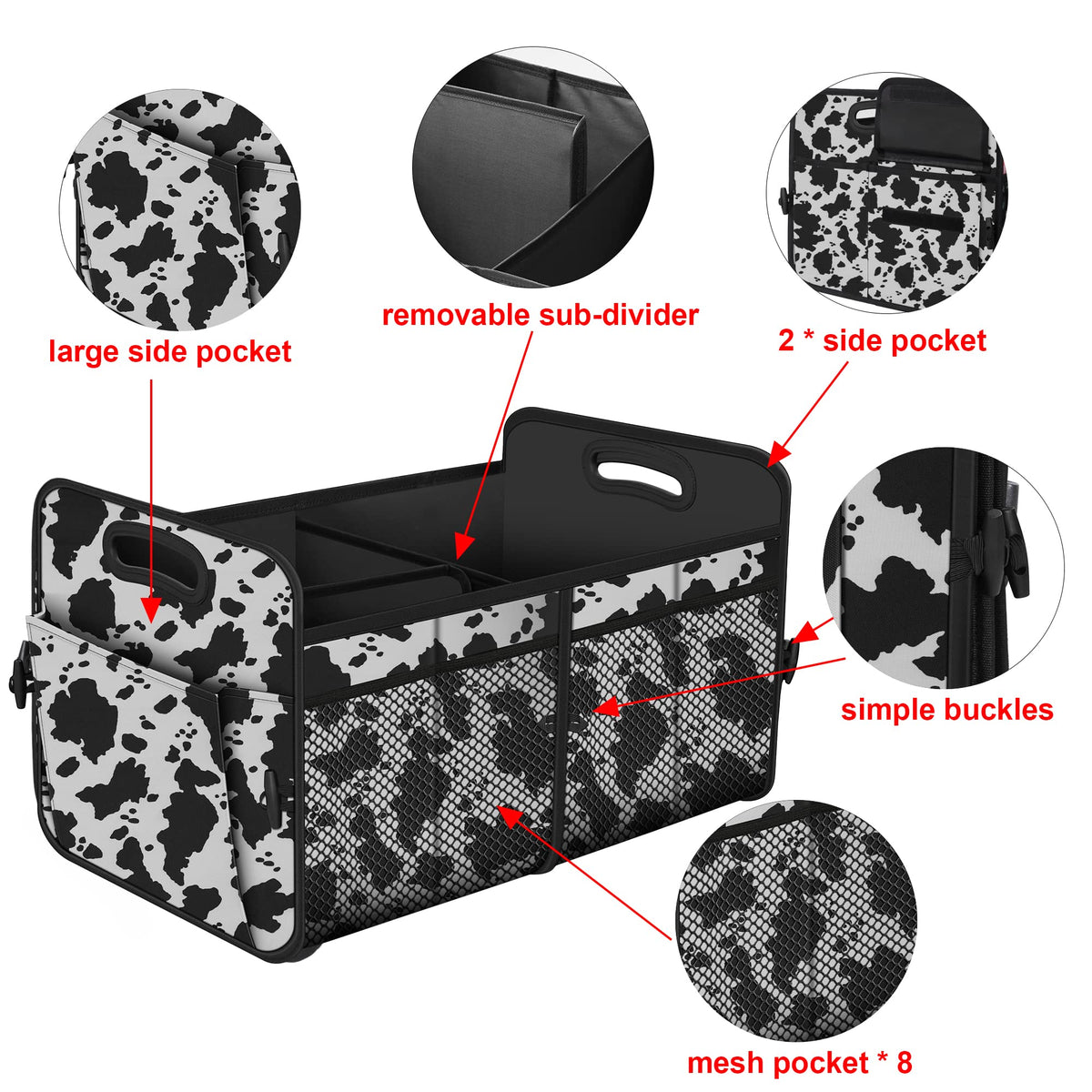 Femuar Car Trunk Organizer-Collapsible Car Storage for Suv/Jeep/Sedan