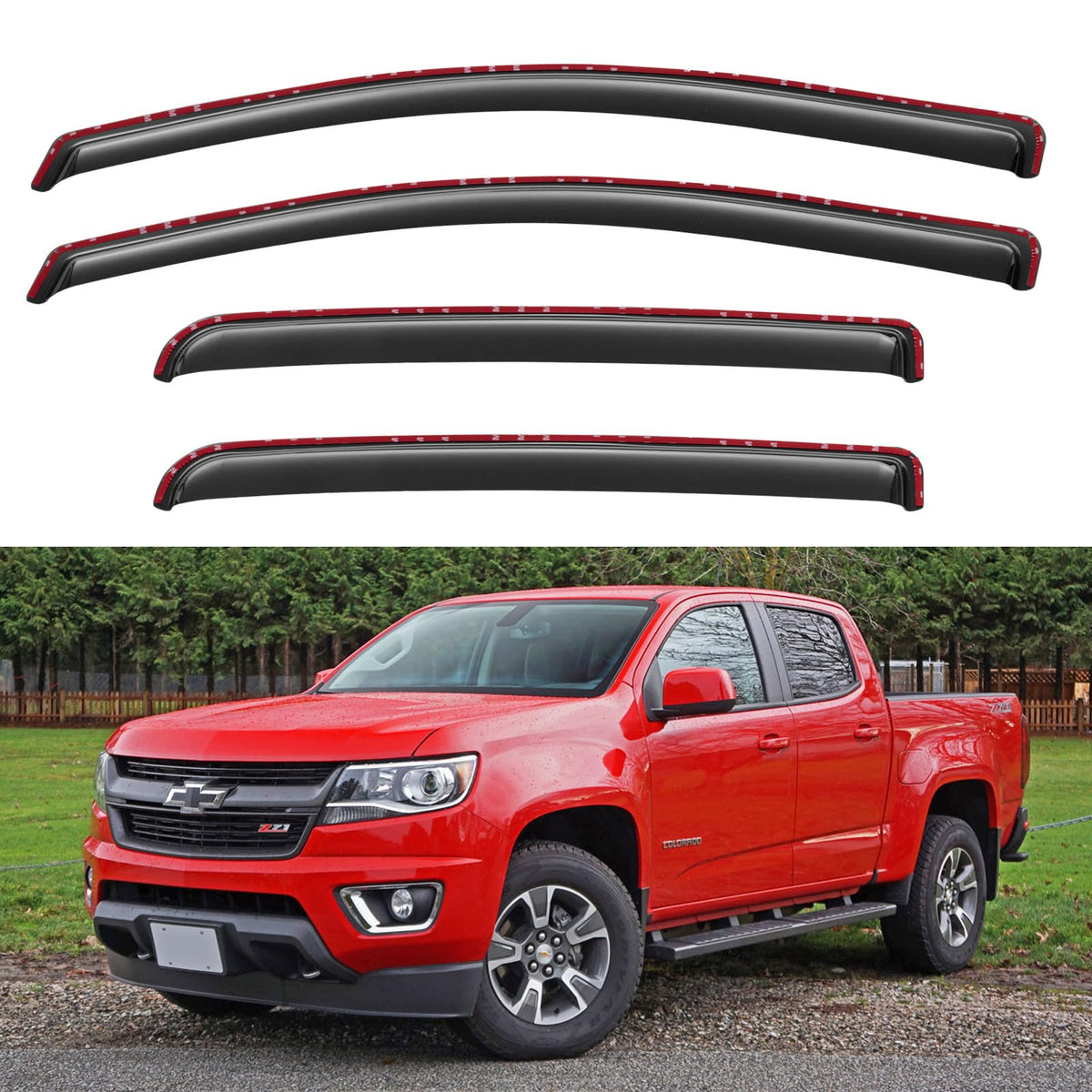 Window Visors Rain Guards for 2015-2026 Ford F150 Crew/SuperCrew Cab