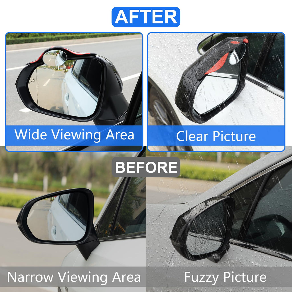 LivTee Blind Spot Car Mirror, HD Glass Frameless Convex Side Mirror Blindspot, Wide Angle Rear View Mirrors for SUVs, Trucks and RVs - Car Accessories