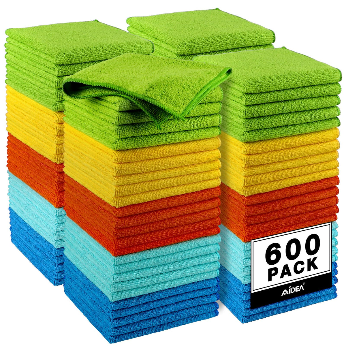 AIDEA Microfiber Cleaning Cloth-50PK, Microfiber Towels for Cars, 12"×12"