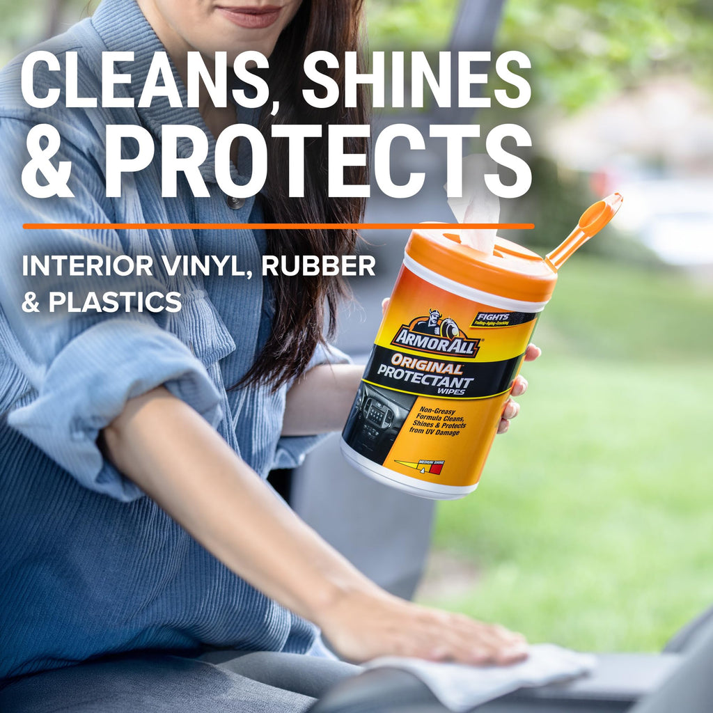 Armor All Car Cleaning Wipes, 90 Count Canister, Car Wipes
