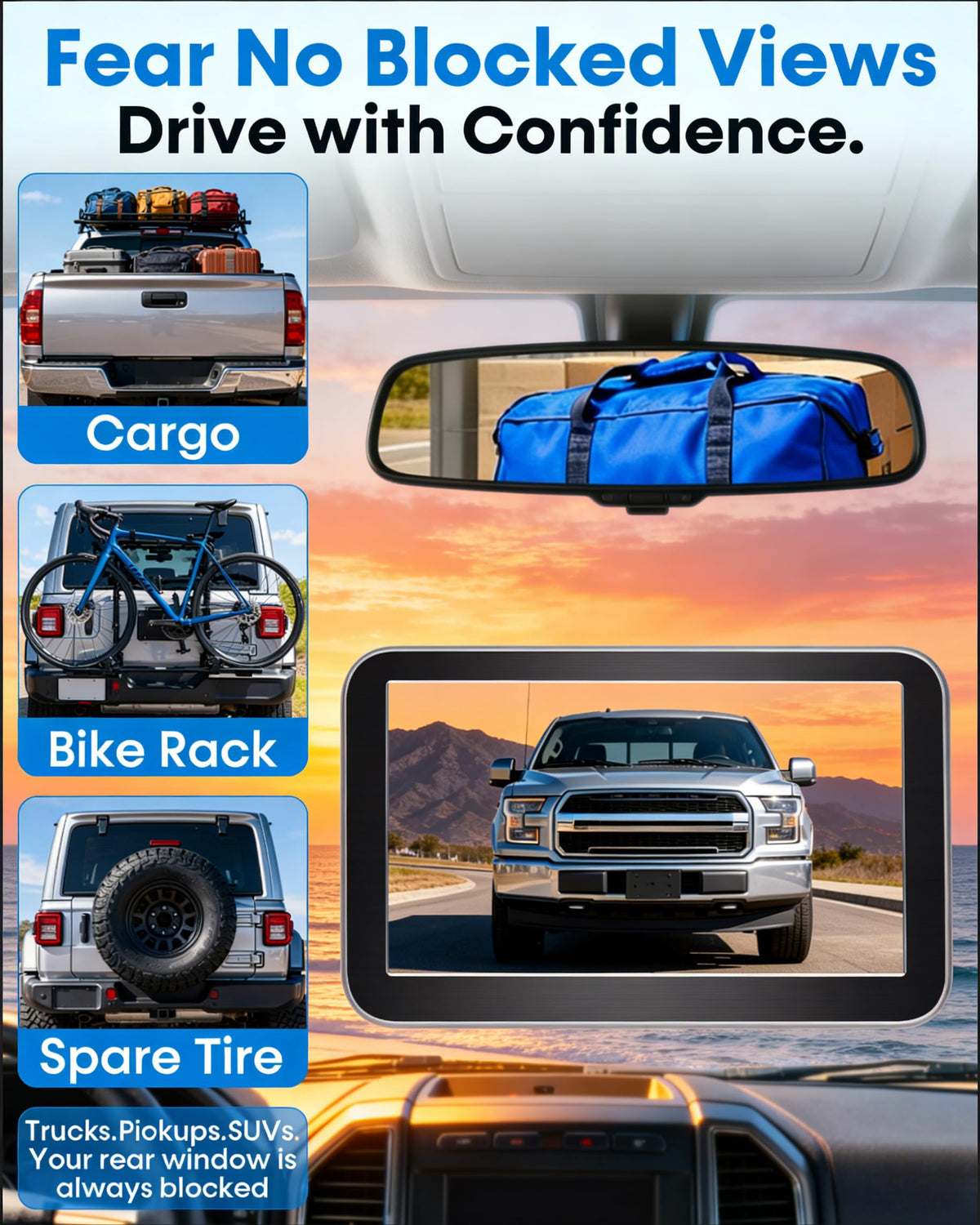 HD 1080P Backup Camera Plug & Play: Fast 60FPS Smooth Real-Time Clear View