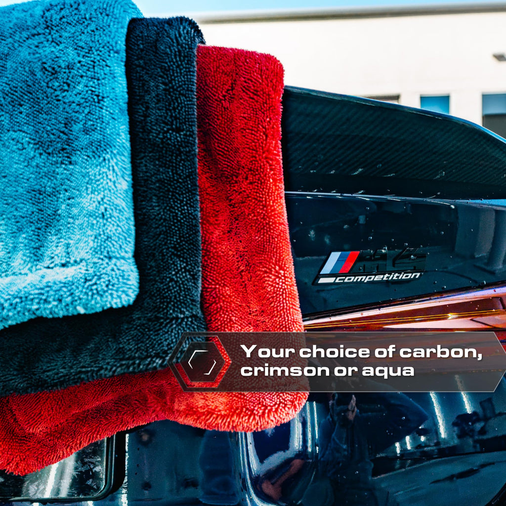 Blackline Microfiber Car Drying Towel 24"x36", 1300GSM Twisted Loop