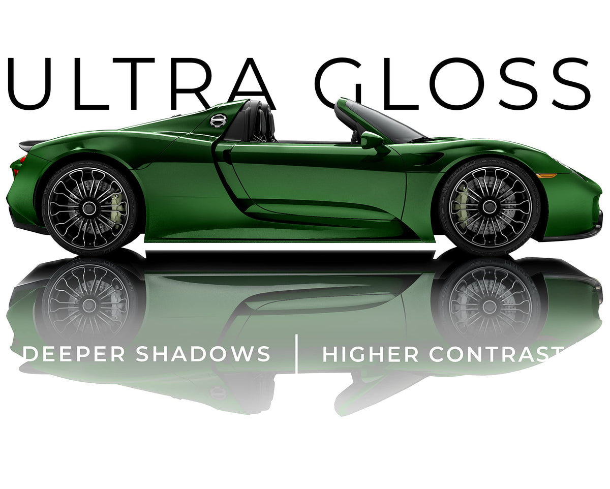 VViViD+ Ultra Gloss Premium Vinyl Car Wrap Film (1ft x 5ft, Gloss Piano Black)