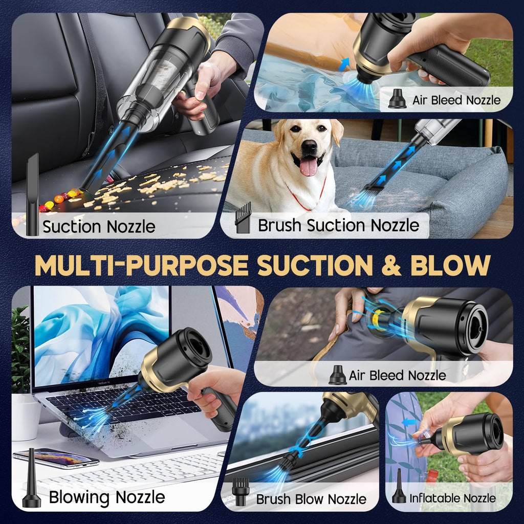 KMM Handheld Car Vacuum Cleaner, Hand Held Vacuum Cleaner and Air Duster