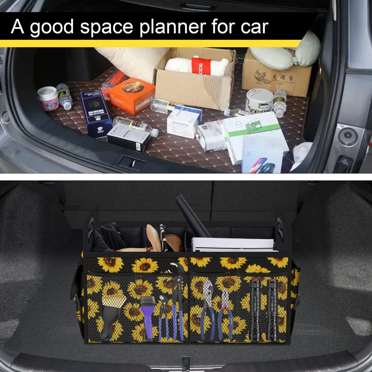 Femuar Car Trunk Organizer-Collapsible Car Storage for Suv/Jeep/Sedan
