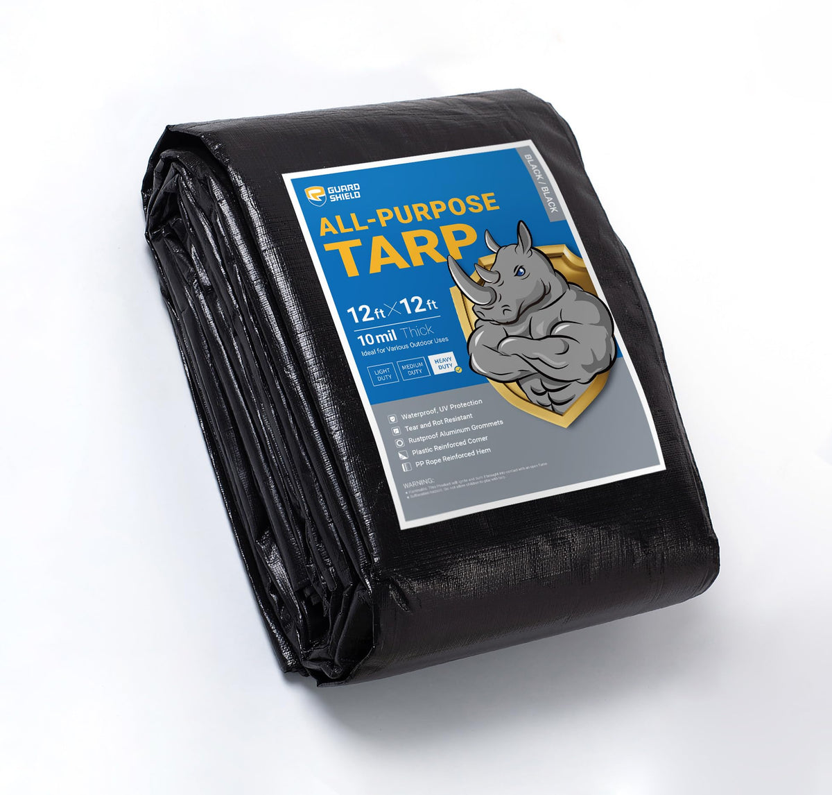 GUARD SHIELD Heavy Duty Tarp 12x16 Feet Green Multi Purpose Thick Waterproof Poly Tarp Cover 10mil