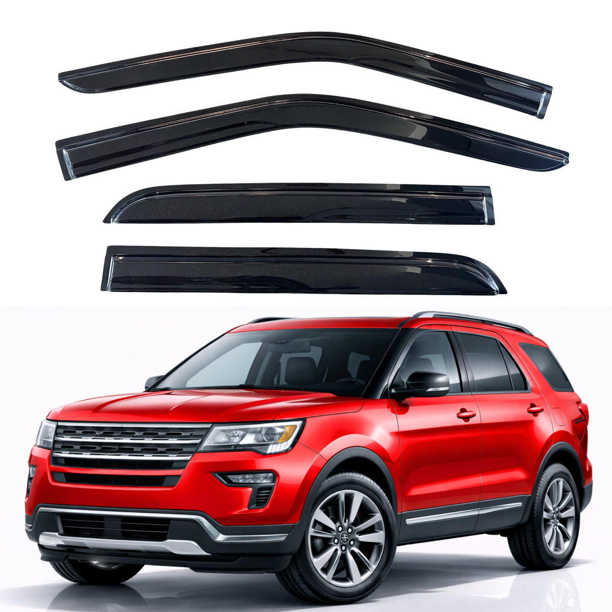 KPY Rain Guards Window Visors for 2015-2026 Ford F150 Crew/SuperCrew Cab