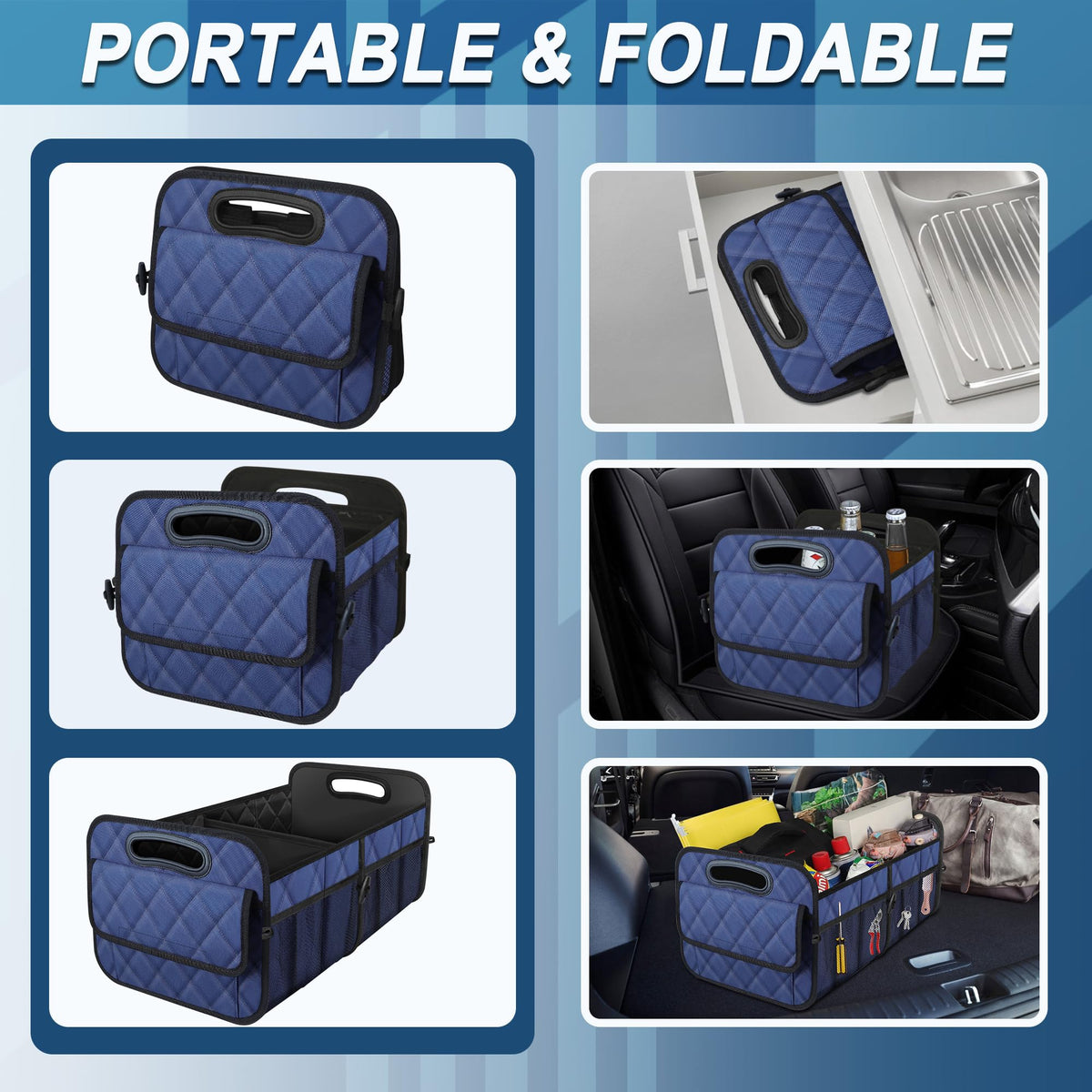 Deosk Car Trunk Organizer for SUV, Foldable Car Organizers and Storage