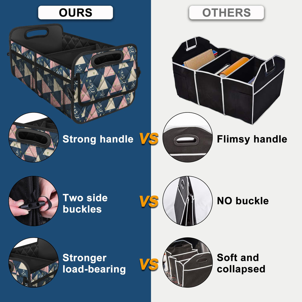 Deosk Car Trunk Organizer for SUV, Foldable Car Organizers and Storage
