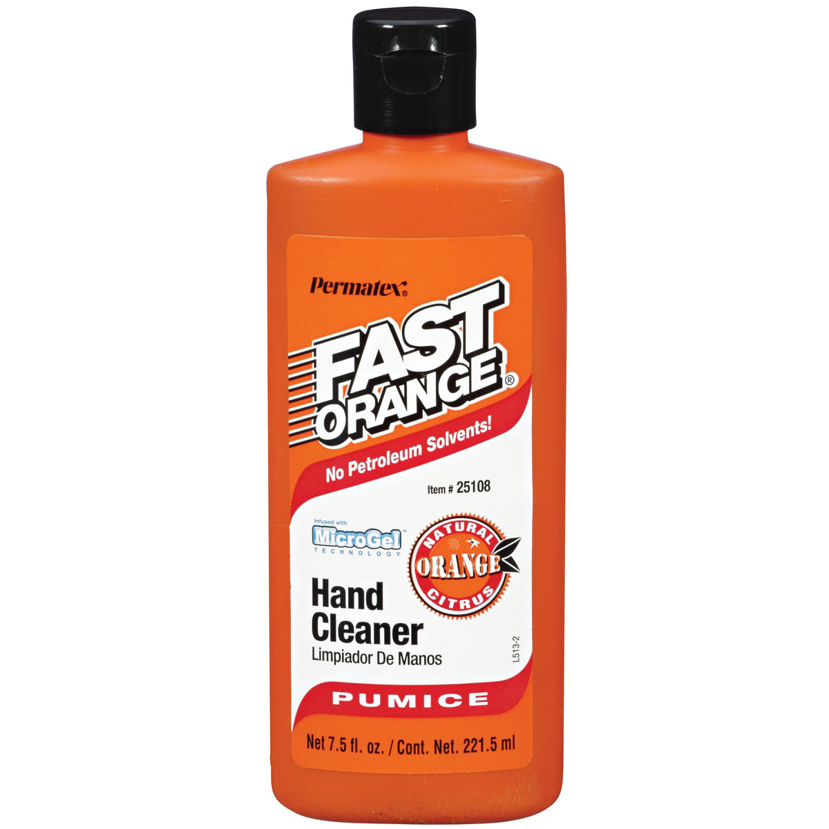 Fast Orange 25219 Pumice Lotion, Heavy Duty Hand Cleaner, Natural Citrus Scent, Waterless Cleaner for Mechanics, Strong Grease Fighter, 1 Gallon