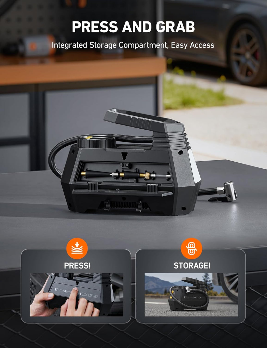 AstroAI H2 Pro Cordless Tire Inflator Portable Air Compressor 12VDC Battery